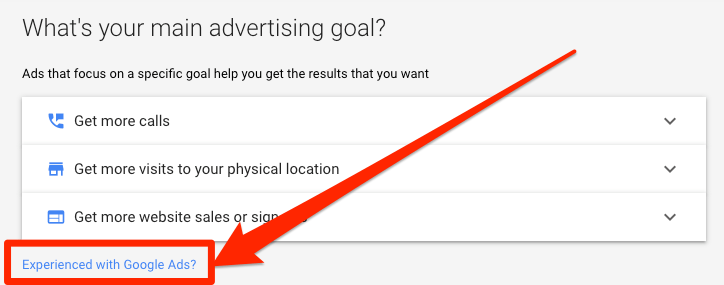 experienced with google ads button